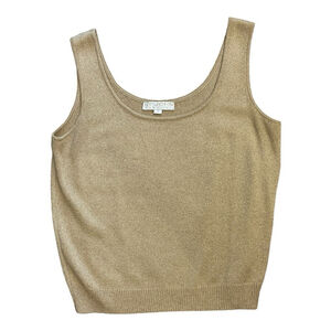 ST.John luxury metallic gold tank top Women’s SZ M